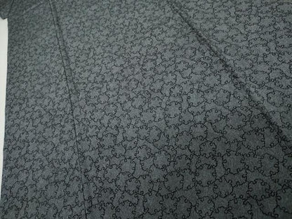 平和屋着物●伝統工芸士　岡崎忠良　江戸小紋　雪輪重ね文　正絹　逸品　AABK1764cs