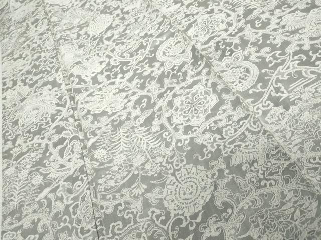 平和屋着物●天目織　お召　鳳凰花唐草文　正絹　逸品　AABK1765cs