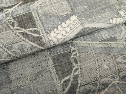 平和屋着物▼小千谷紬　屏風几帳吉祥文　正絹　逸品　AABK1770cs