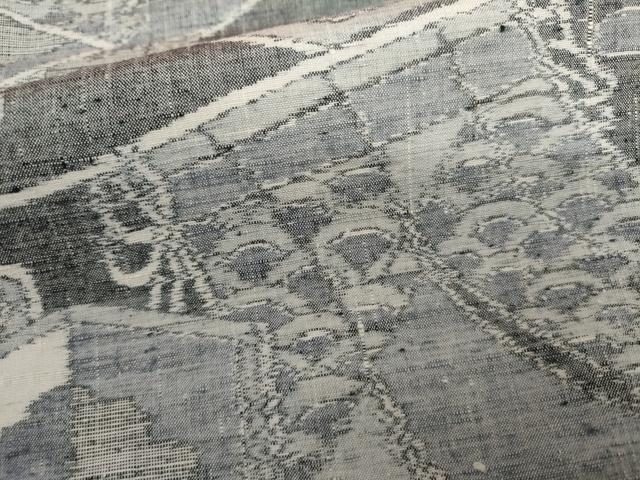 平和屋着物▼小千谷紬　屏風几帳吉祥文　正絹　逸品　AABK1770cs