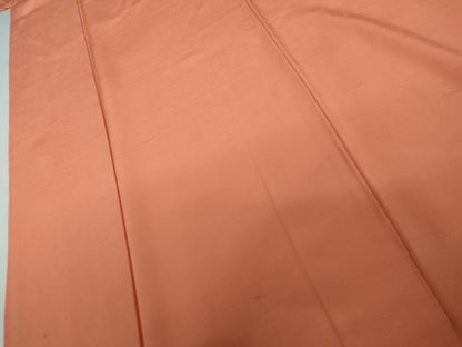 平和屋着物●上質な色無地　お召ちりめん　珊瑚朱色　正絹　逸品　AABK1771cs