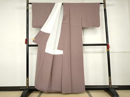 平和屋着物●上質な色無地　浅紫色　正絹　逸品　未使用　AABK1772cs