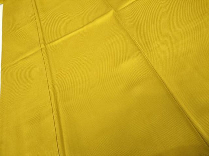 平和屋着物●上質な色無地　流水地紋　金色　正絹　逸品　AABK1775cs