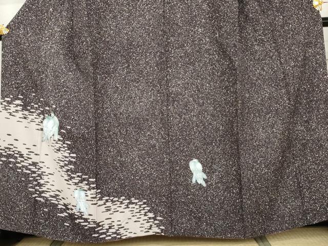 平和屋着物●訪問着　シロサギ　白鷺　たたき染め　金彩　さが美扱い　正絹　逸品　AABK1780cs