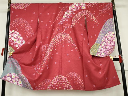 平和屋着物●小振袖　二尺袖　舞桜　洗える着物　AABK1783cs