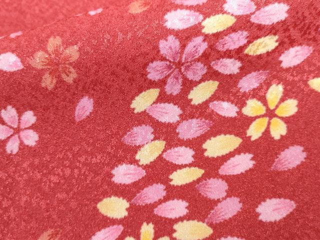 平和屋着物●小振袖　二尺袖　舞桜　洗える着物　AABK1783cs