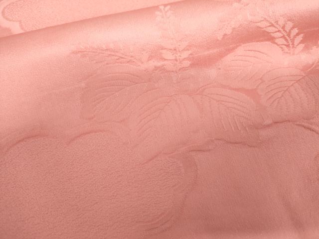 平和屋着物●上質な色無地　桐地紋　紅梅色　正絹　逸品　未使用　AABK1784cs