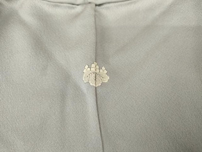 平和屋着物●上質な色無地　灰青色　正絹　逸品　AABK1785cs
