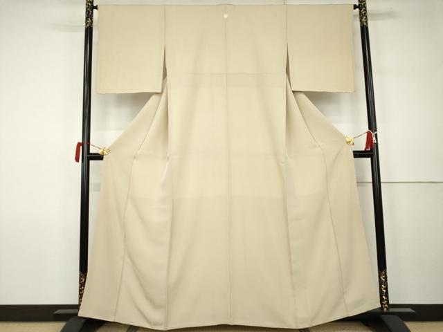 平和屋着物●上質な色無地　砂色　正絹　逸品　AABK1787cs