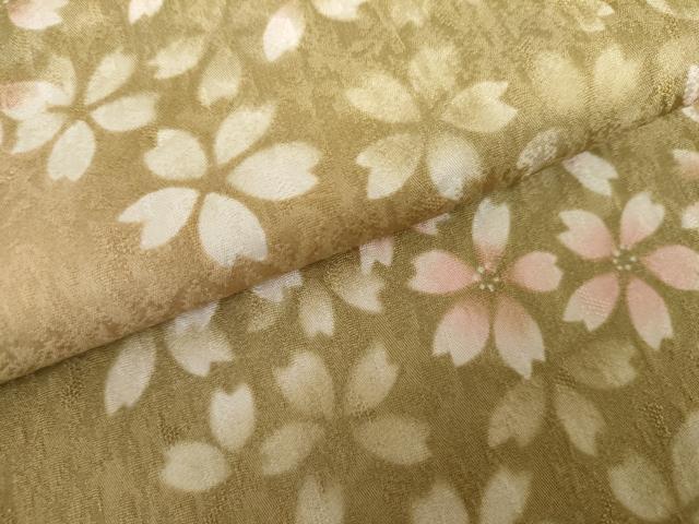 平和屋着物●上質な小紋　舞桜　暈し染め　正絹　逸品　AABK1788cs