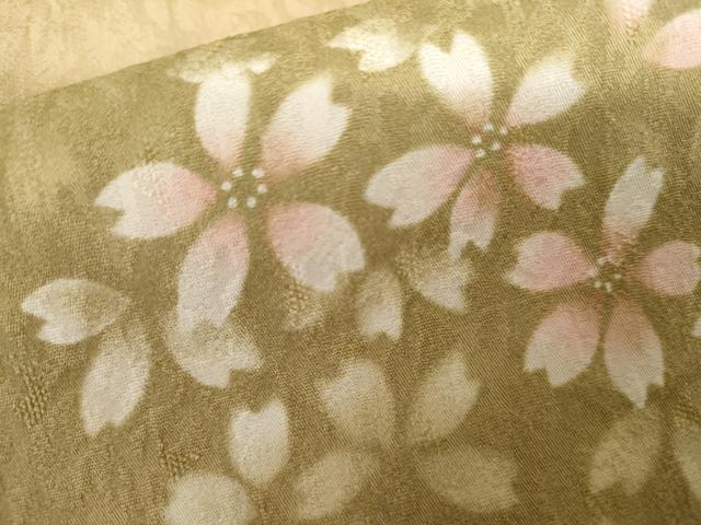 平和屋着物●上質な小紋　舞桜　暈し染め　正絹　逸品　AABK1788cs
