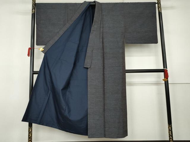 平和屋着物●男性　結城紬　アンサンブル　杢　霞文　正絹　逸品　AABK1790cs