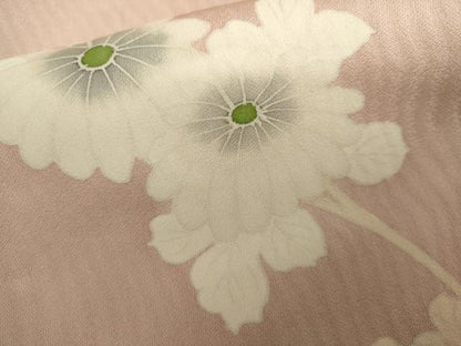 平和屋着物▼上質な小紋　枝花文　丹後ちりめん　反端付き　正絹　逸品　AABK1797cs