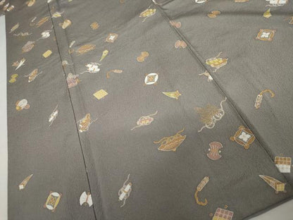 平和屋着物●上質な小紋　宝尽くし　金彩　高島屋扱い　正絹　逸品　AABK1801cs