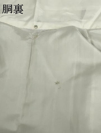 平和屋着物●花織　紬　間道　正絹　逸品　AABK1802cs