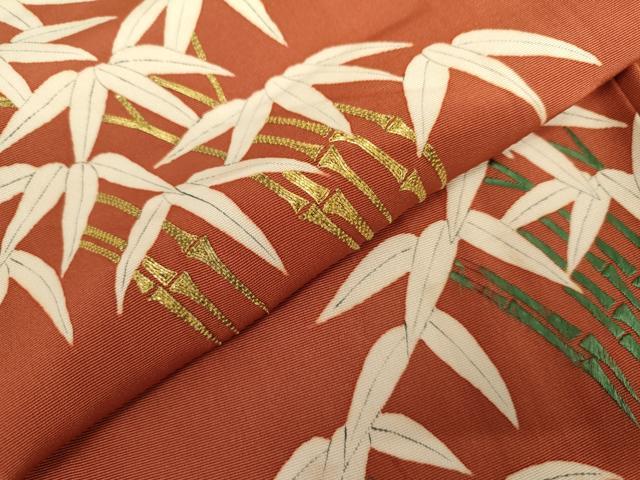 平和屋着物●訪問着　駒刺繍　笹竹文　正絹　逸品　AABK1806cs