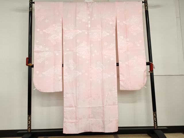 平和屋着物●振袖用長襦袢　無双仕立て　雲重ね舞桜地紋　洗える着物　AABK1809cs