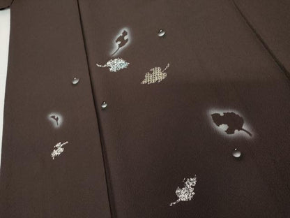 平和屋着物●訪問着　舞葉文　水玉　暈し染め　正絹　逸品　AABK1810cs
