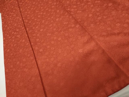 平和屋着物●世界的友禅作家　千地泰弘監修　色無地　花宝尽くし地紋　紅樺色　正絹　逸品　AABK1812cs