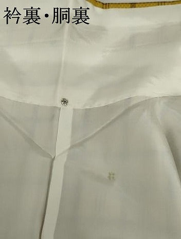 平和屋着物●山下八百子　本場黄八丈　紬　市松綾織　格子　正絹　逸品　AABK1814cs