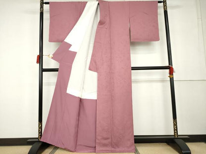 平和屋着物●上質な色無地　辻が花地紋　薄紅梅色　正絹　逸品　未使用　AABK1815cs