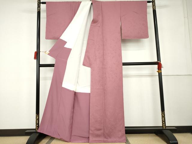平和屋着物●上質な色無地　辻が花地紋　薄紅梅色　正絹　逸品　未使用　AABK1815cs