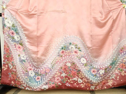 平和屋着物●伯河貞雄　振袖　辻が花　絞り　暈し染め　鈴乃屋扱い　正絹　逸品　AABK1818cs