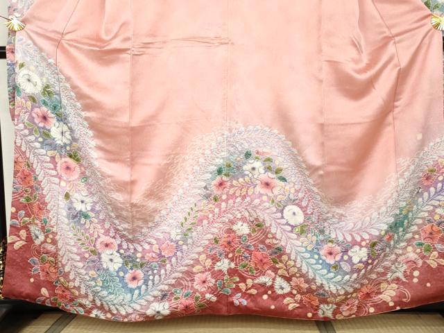 平和屋着物●伯河貞雄　振袖　辻が花　絞り　暈し染め　鈴乃屋扱い　正絹　逸品　AABK1818cs