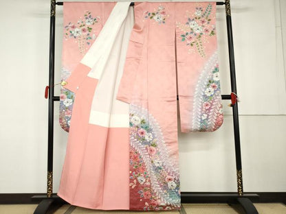 平和屋着物●伯河貞雄　振袖　辻が花　絞り　暈し染め　鈴乃屋扱い　正絹　逸品　AABK1818cs