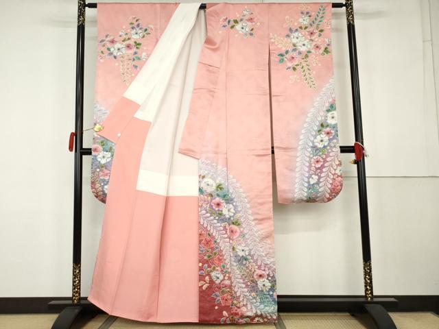 平和屋着物●伯河貞雄　振袖　辻が花　絞り　暈し染め　鈴乃屋扱い　正絹　逸品　AABK1818cs