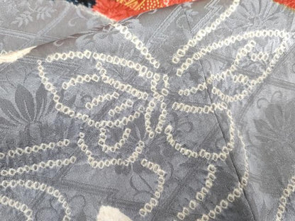 平和屋着物●豪華振袖　駒刺繍　絞り　雪輪風景花蝶文　金彩　正絹　逸品　AABK1819cs