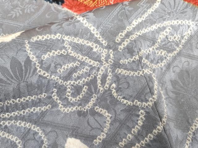 平和屋着物●豪華振袖　駒刺繍　絞り　雪輪風景花蝶文　金彩　正絹　逸品　AABK1819cs