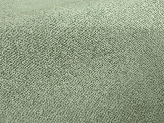 平和屋着物●上質な色無地　一休染　氷割れ地紋　山葵色　正絹　逸品　AABK1825cs
