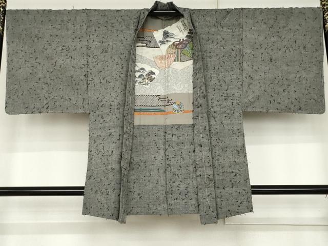 平和屋着物●男性　紬　アンサンブル　霞文　正絹　逸品　未使用　AABK1830cs