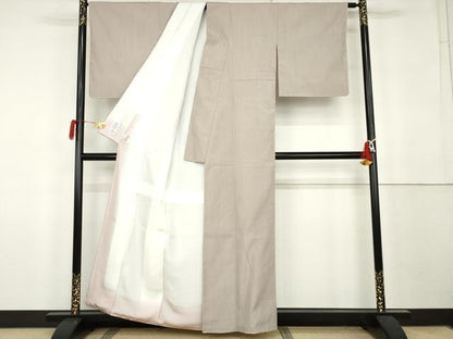 平和屋着物●結城紬　奥順　霞縞　やまと誂製　証紙付き　正絹　逸品　AABK1831cs
