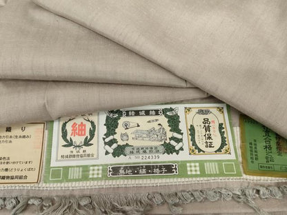 平和屋着物●結城紬　奥順　霞縞　やまと誂製　証紙付き　正絹　逸品　AABK1831cs