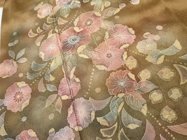 平和屋着物●訪問着　辻が花　暈し染め　金彩　金通し地　正絹　逸品　AABK1832cs