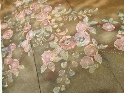 平和屋着物●訪問着　辻が花　暈し染め　金彩　金通し地　正絹　逸品　AABK1832cs