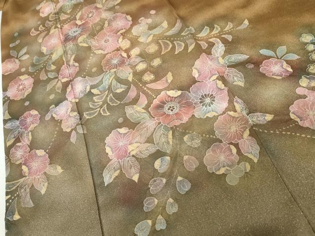 平和屋着物●訪問着　辻が花　暈し染め　金彩　金通し地　正絹　逸品　AABK1832cs
