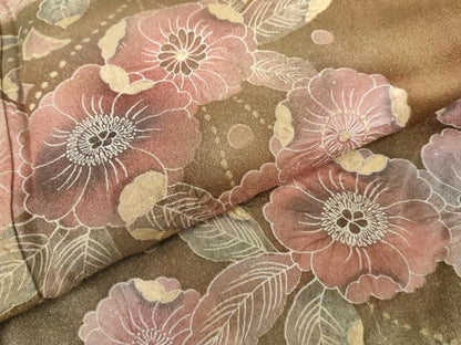 平和屋着物●訪問着　辻が花　暈し染め　金彩　金通し地　正絹　逸品　AABK1832cs