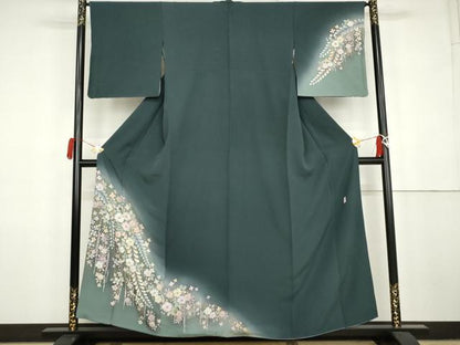 平和屋着物●越後十日町の一流染匠　桐屋・翠山工房　訪問着　辻が花　暈し染め　金彩　やまと誂製　正絹　逸品　AABK1833cs