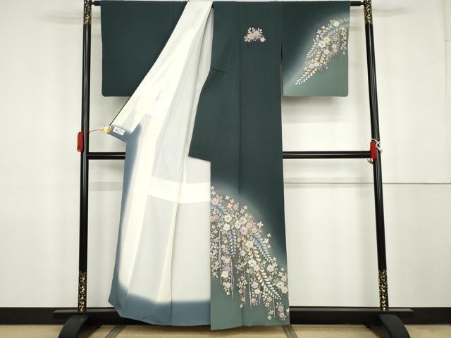 平和屋着物●越後十日町の一流染匠　桐屋・翠山工房　訪問着　辻が花　暈し染め　金彩　やまと誂製　正絹　逸品　AABK1833cs