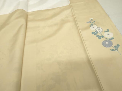 平和屋着物●訪問着　友禅　枝花文　暈し染め　金彩　正絹　逸品　未使用　AABK1834cs