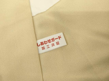 平和屋着物●訪問着　友禅　枝花文　暈し染め　金彩　正絹　逸品　未使用　AABK1834cs