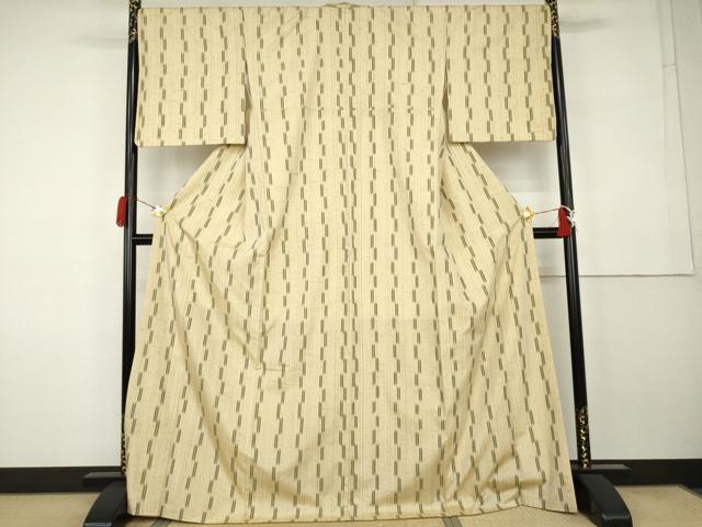 平和屋着物●ぜんまい紬　変わり縞　正絹　逸品　AABK1837cs