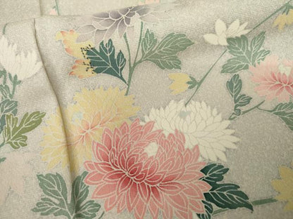 平和屋着物●訪問着　友禅　鴛鴦枝花文　暈し染め　正絹　逸品　AABK1839cs