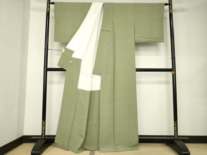 平和屋着物●江戸小紋　彫士：住田双光・染士：服部光擴　立波文　正絹　逸品　AABK1842ck