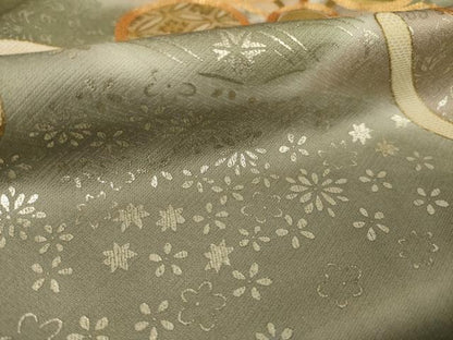 平和屋着物●訪問着　駒刺繍　水車　暈し染め　金銀彩　正絹　逸品　AABK1846ck