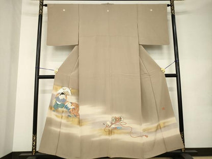 平和屋着物●京童人形絵師　高橋翠延　色留袖　二人羽織　金彩　正絹　逸品　AABK1851ck