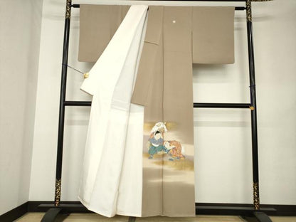 平和屋着物●京童人形絵師　高橋翠延　色留袖　二人羽織　金彩　正絹　逸品　AABK1851ck